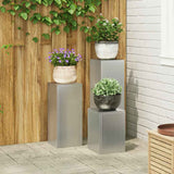 Plantenkasten 2 Pcs 24 X 24 X 35 Cm Staal