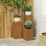 Plantenkasten 2 Pcs 24 X 24 X 35 Cm Staal