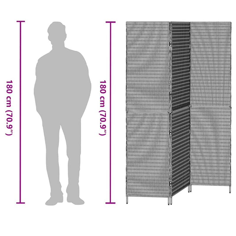 Kamerscherm 146 X Poly Rattan