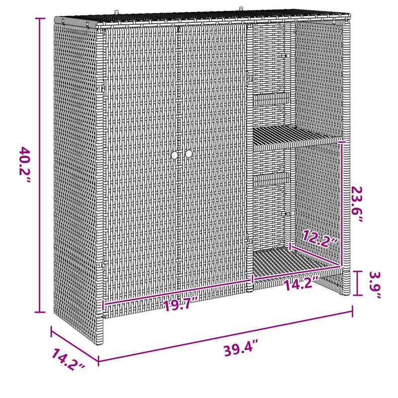 Opbergkast Met Opslag 100 X 36 X 102 Cm Rattan