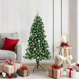 Kunstkerstboom Met Led's En Kerstballen Hoek 210 Cm Pvc