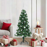 Kunstkerstboom Met Led's En Kerstballen Hoek 210 Cm Pvc
