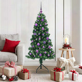 Kunstkerstboom Met Led's En Kerstballen Hoek 210 Cm Pvc