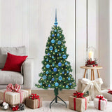 Kunstkerstboom Met Led's En Kerstballen Hoek 210 Cm Pvc