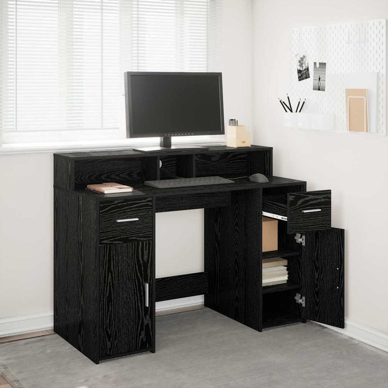 Bureau Met Led-Verlichting Hout Artisanaal Eiken