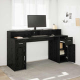 Bureau Met Led-Verlichting Hout Artisanaal Eiken