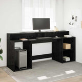 Bureau Met Led-Verlichting Hout Artisanaal Eiken