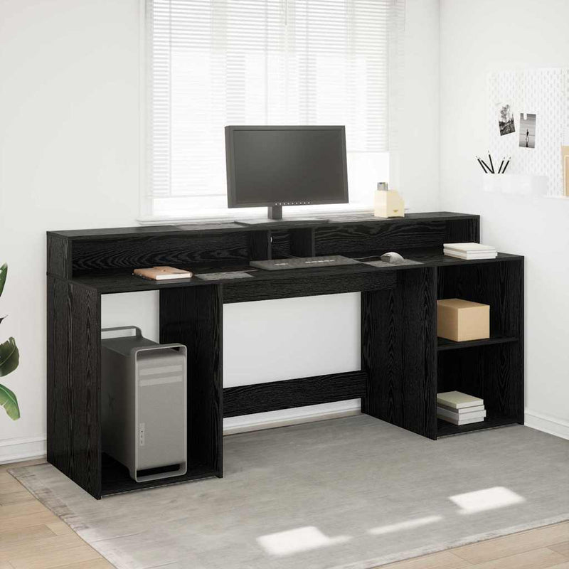 Bureau Met Led-Verlichting Hout Artisanaal Eiken