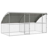 Hondenhok 2 Pcs Zilver 4 X 2 X 2 M Gegalvaniseerd Staal
