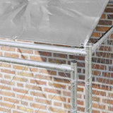 Hondenkooi Met Dak Zilver 200 X 200 X 258 Cm Staal En Pe