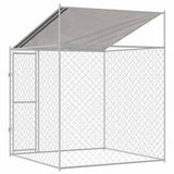 Hondenkooi Met Dak Zilver 200 X 200 X 258 Cm Staal En Pe