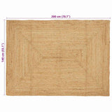 Gebied Tapijt Beige 140 X 200 Cm Jute
