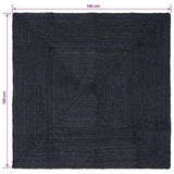 Vloerkleden Rechthoekig Donkergrijs 120 X 120 Cm Jute