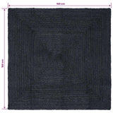 Vloerkleden Vierkant Donkergrijs 160 X 160 Cm Jute