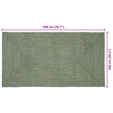 Vloerkleden Rechthoekig Olijfgroen 100 X 200 Cm Jute