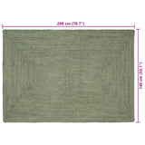 Vloerkleden Rechthoekig Olijfgroen 140 X 200 Cm Jute