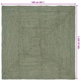 Vloerkleden Rechthoekig Olijfgroen 160 X 160 Cm Jute
