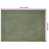 Vloerkleden Rechthoekig Olijfgroen 160 X 230 Cm Jute