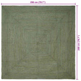 Vloerkleden Vierkant Olijfgroen 200 X 200 Cm Jute