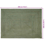 Vloerkleden Rechthoekig Olijfgroen 200 X 290 Cm Jute