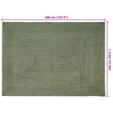 Vloerkleden Rechthoekig Olijfgroen 240 X 340 Cm Jute