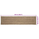 Vloerkleden Rechthoekig Naturel En Zwart 60 X 250 Cm Jute