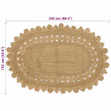 Vloerkleden Naturel 152 X 245 Cm Jute