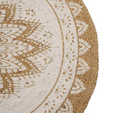 Vloerkleden Bloemen Natuurlijk Met Witte Print