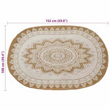 Vloerkleden Bloemen Natuurlijk Met Witte Print