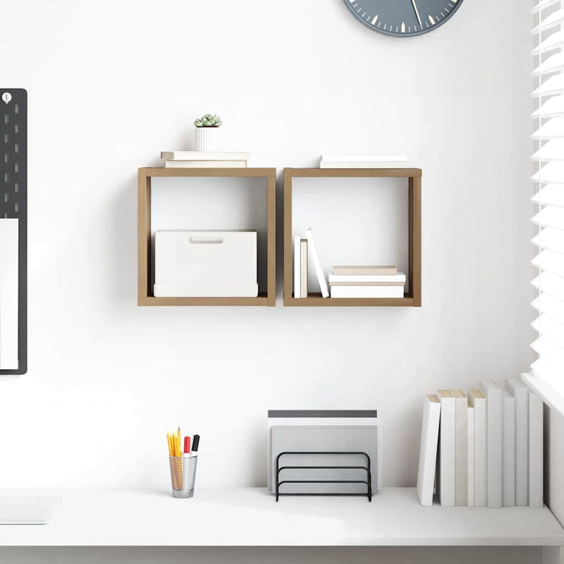 Wandschappen Kubus 6St 30X15X30Cm Bewerkt Hout Artisanaal Eiken Artisanaal Eikenkleurig