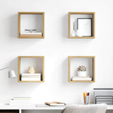 Wandschappen Kubus 6St 30X15X30Cm Bewerkt Hout Artisanaal Eiken Artisanaal Eikenkleurig