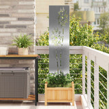 Tuin Privacy Screen Bloemen Zilver Roestvrij Staal