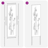 Tuin Privacy Screen Antraciet 32 X 140 Cm Koudgewalst Staal Wit