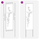 Tuin Privacy Screen Bloemen Zilver Roestvrij Staal