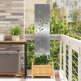 Tuin Privacy Screen Bloemen Zilver Roestvrij Staal
