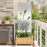 Tuin Privacy Screen Fretwerk Zilver 50 X 140 Cm Roestvrij Staal