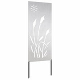 Tuin Privacy Screen Fretwerk Zilver 50 X 140 Cm Roestvrij Staal