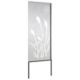Tuin Privacy Screen Fretwerk Zilver 50 X 140 Cm Roestvrij Staal