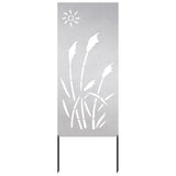 Tuin Privacy Screen Fretwerk Zilver 50 X 140 Cm Roestvrij Staal