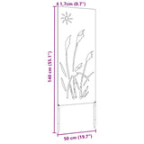 Tuin Privacy Screen Fretwerk Zilver 50 X 140 Cm Roestvrij Staal