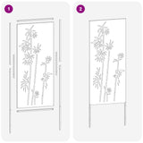 Tuin Privacy Screen Bloemen Roestig 50 X 140 Cm Cortenstaal Wit