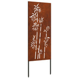 Tuin Privacy Screen Bloemen Roestig 50 X 140 Cm Cortenstaal Wit