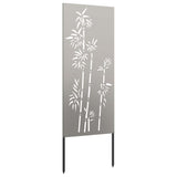 Tuin Privacy Screen Bloemen Roestig 50 X 140 Cm Cortenstaal Wit