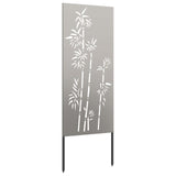 Tuin Privacy Screen Bloemen Roestig 50 X 140 Cm Cortenstaal Wit