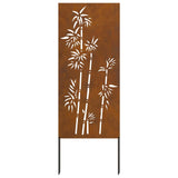 Tuin Privacy Screen Bloemen Roestig 50 X 140 Cm Cortenstaal Wit