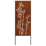 Tuin Privacy Screen Bloemen Roestig 50 X 140 Cm Cortenstaal Wit