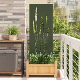 Tuin Privacy Screen Olijfgroen 50 X 140 Cm Koudgewalst Staal