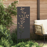 Tuin Privacy Screen Bloemen Zwart 50 X 140 Cm Koudgewalst Staal Cortenstaal