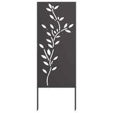 Tuin Privacy Screen Bloemen Zwart 50 X 140 Cm Koudgewalst Staal Cortenstaal
