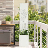 Tuin Privacy Screen 50 X 32 X 1 Koudgewalst Staal Wit
